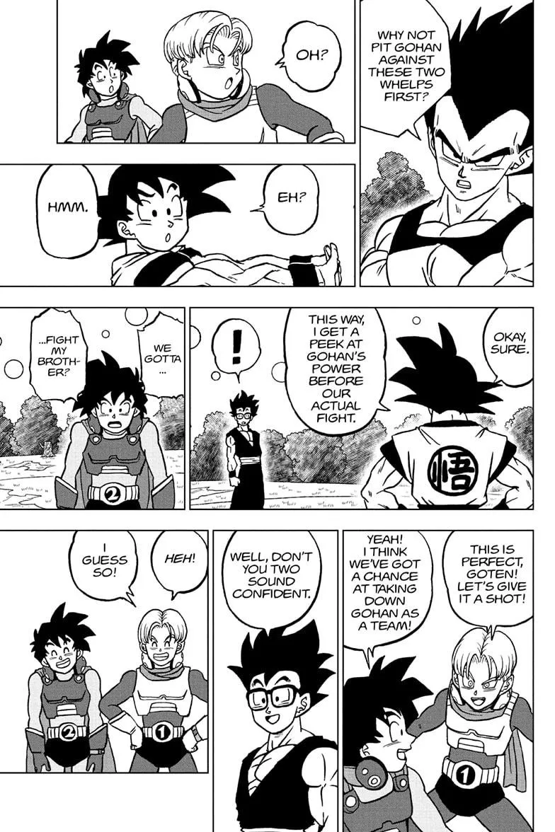 Dragon Ball Super Manga Chapter 102 page 9 - Son Goku vs. Son Gohan