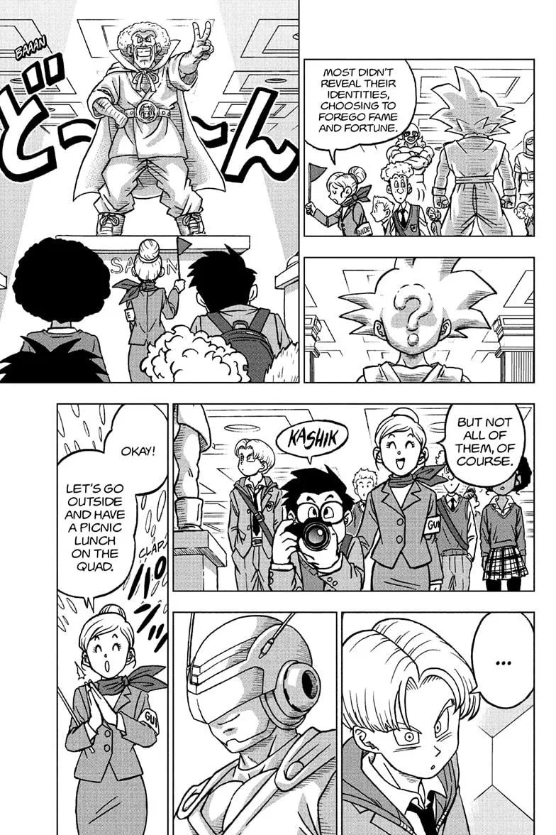 Dragon Ball Super Manga Chapter 104 page 13 - The Birth of Saiyaman X