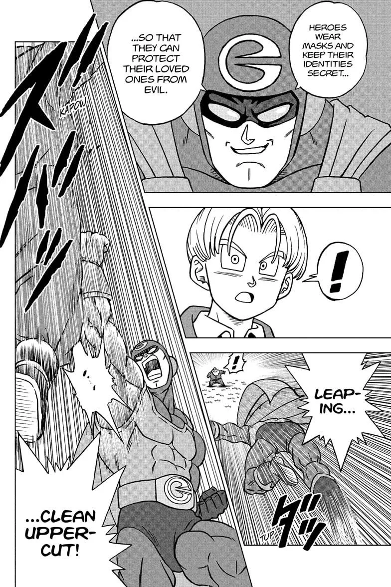 Dragon Ball Super Manga Chapter 104 page 30 - The Birth of Saiyaman X