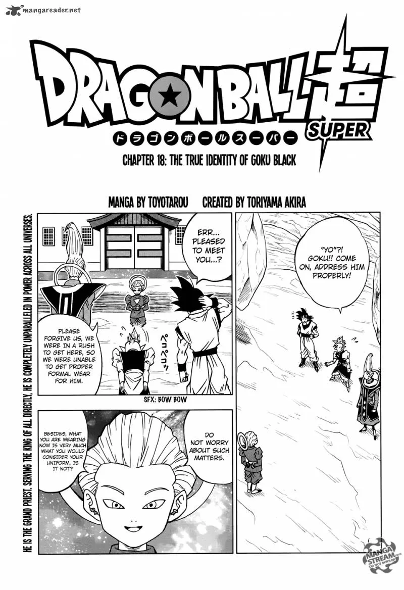 Dragon Ball Super Manga Chapter 18 page 1 - Goku Black's True Identity