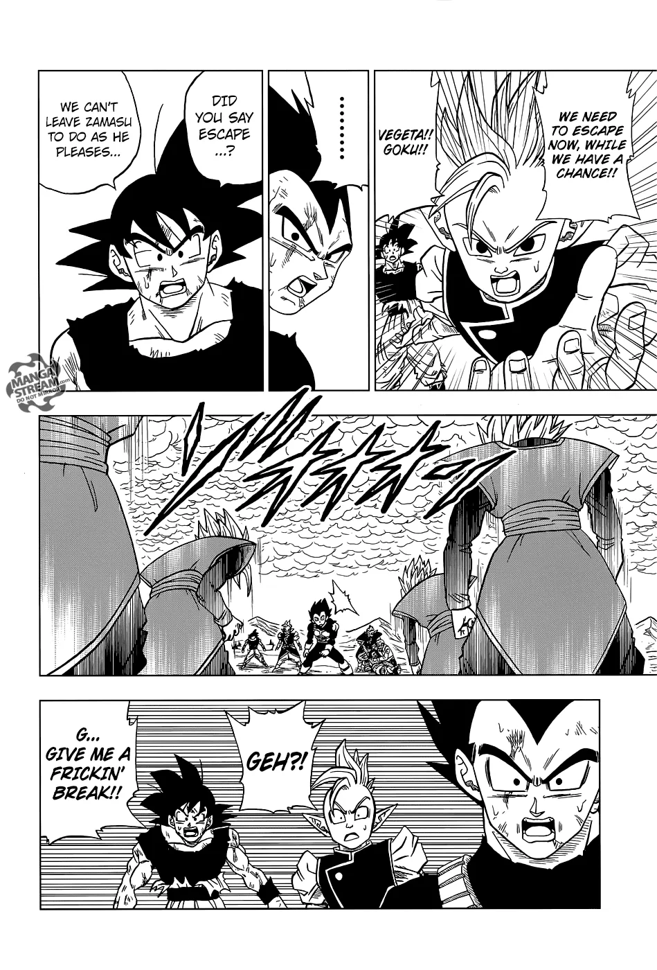 Dragon Ball Super Manga Chapter 25 page 44 - Will It Be Goku?! Or Zamas?!