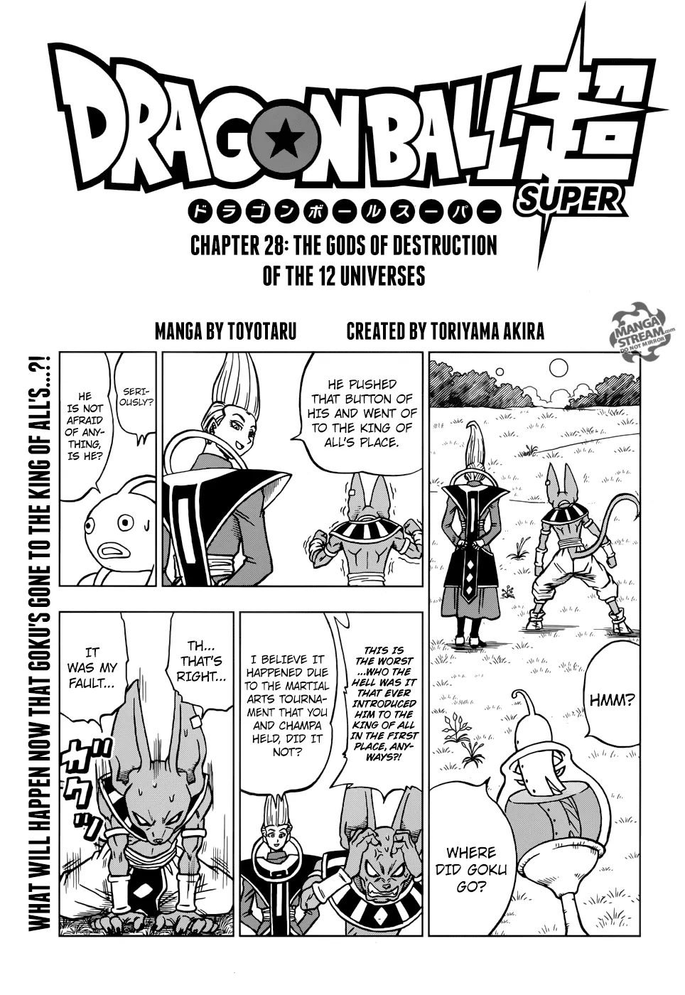 Dragon Ball Super Manga Chapter 28 page 1 - The Gods of Destruction From All 12 Universes