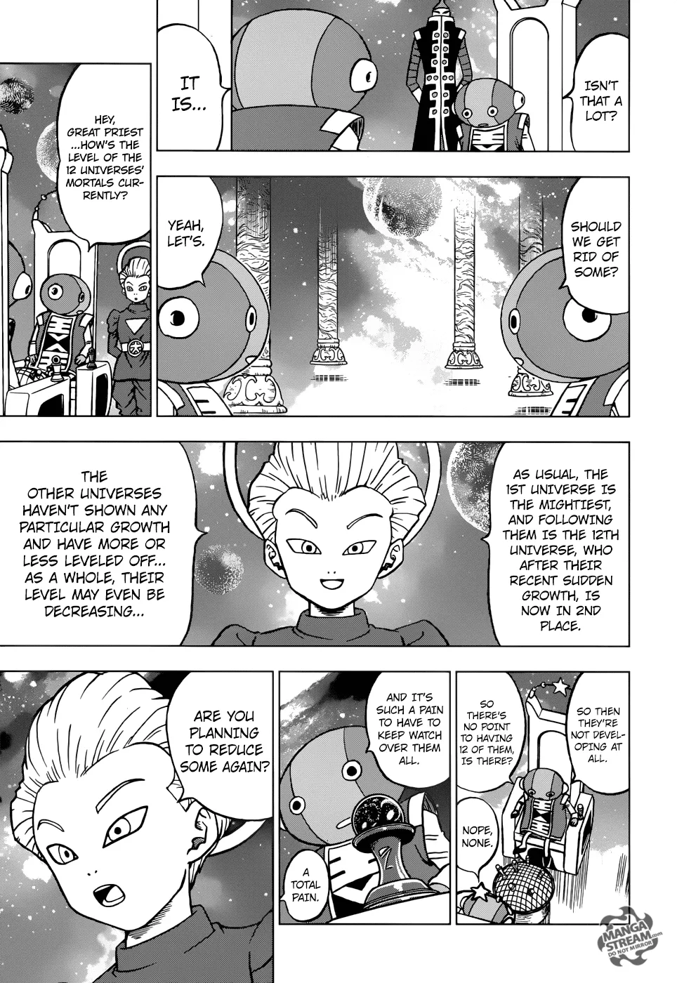 Dragon Ball Super Manga Chapter 28 page 3 - The Gods of Destruction From All 12 Universes