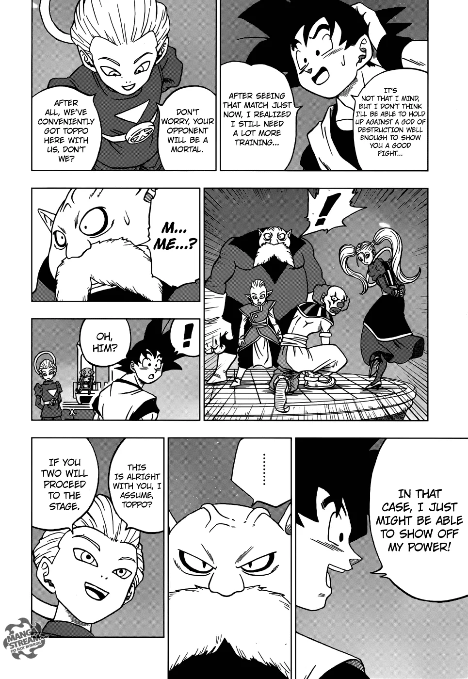 Dragon Ball Super Manga Chapter 29 page 18 - Toppo, Universe 11 God of Destruction Candidate!