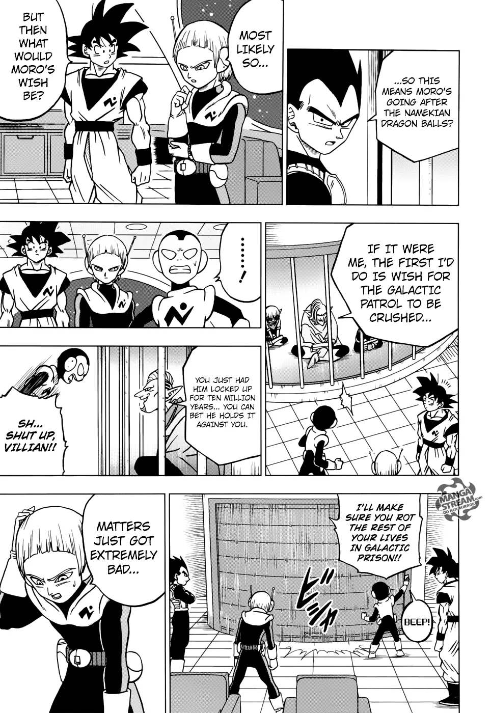 Dragon Ball Super Manga Chapter 44 page 11 - Escaped Prisoner Moro