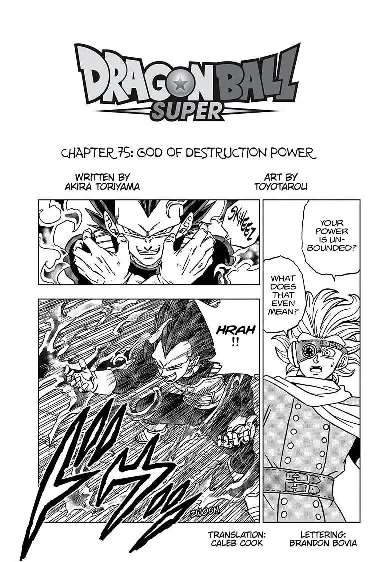 Dragon Ball Super Manga Chapter 75 page 1 - God of Destruction Power